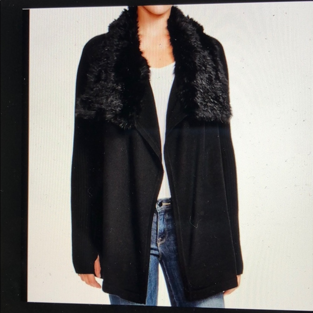 525 America Wool Rabbit-Fur Collar Cardigan
